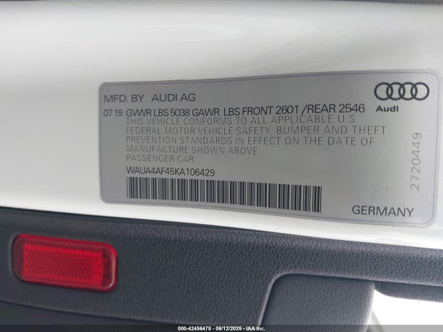 2019 AUDI S4 WAUA4AF45KA106429 Photo 8