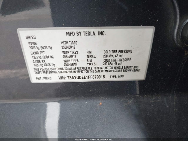 2023 TESLA MODEL Y 7SAYGDEE1PF879016 Photo 8