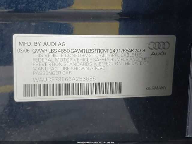 2006 AUDI A4 WAUDF78E66A253655 Photo 8