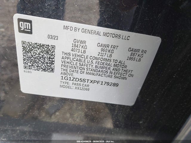 1G1ZD5STXPF179289 Chevrolet Malibu Fwd 1lt