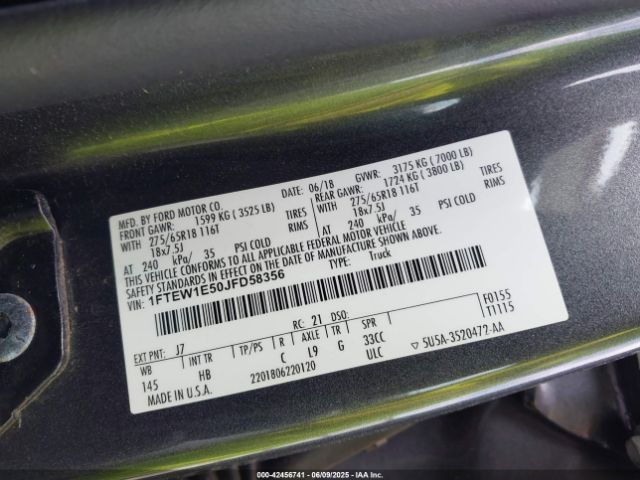 2018 FORD F-150 1FTEW1E50JFD58356 Photo 8