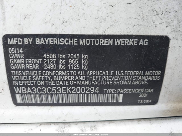 WBA3C3C53EK200294 BMW 320i Xdrive