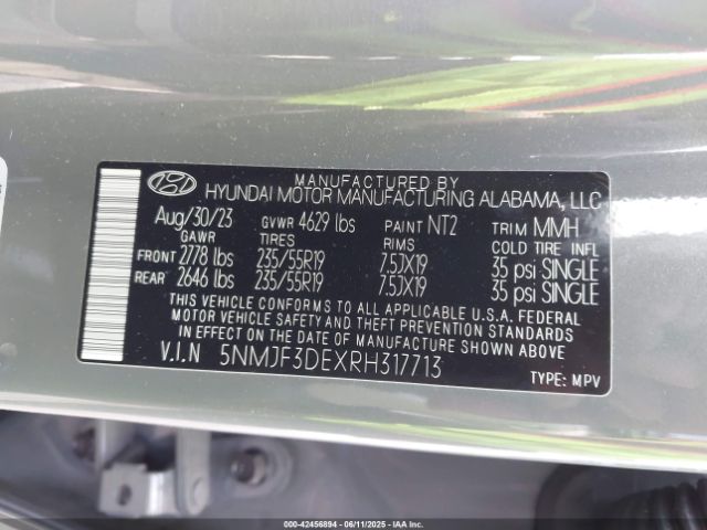 2024 HYUNDAI TUCSON 5NMJF3DEXRH317713 Photo 8