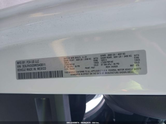 3C6LRVDG5ME543811 RAM Promaster 2500 High Roof 159 Wb