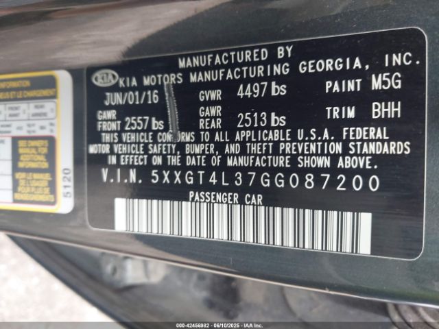 2016 KIA OPTIMA 5XXGT4L37GG087200 Photo 8