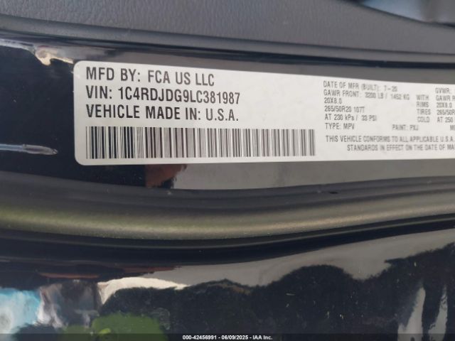 2020 DODGE DURANGO 1C4RDJDG9LC381987 Photo 8