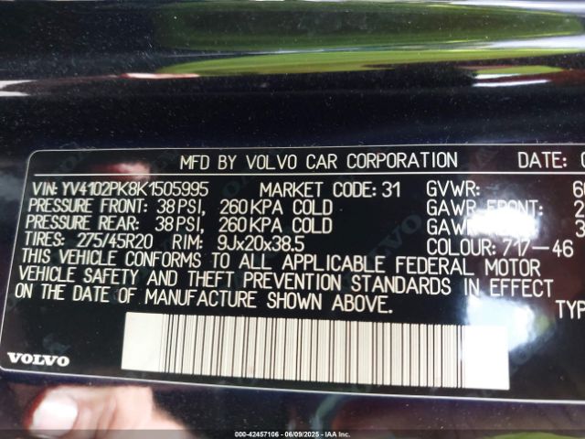 2019 VOLVO XC90 YV4102PK8K1505995 Photo 8