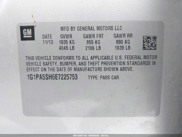 1G1PA5SH6E7225753 Chevrolet luw