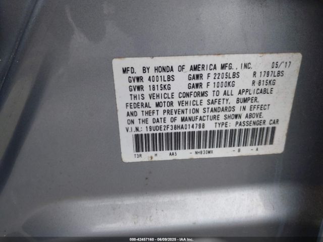 2017 ACURA ILX 19UDE2F38HA014798 Photo 8
