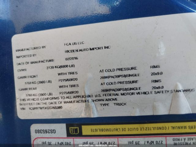 2016 RAM 1500 1C6RR7MTXGS265380 Photo 8
