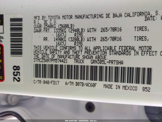 3TMCZ5AN7PM574421 Toyota Tacoma Trd Off Road