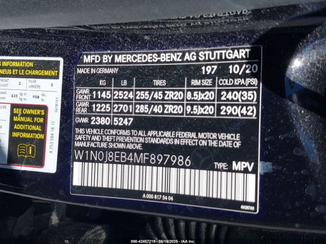 2021 MERCEDES-BENZ GLC 300 W1N0J8EB4MF897986 Photo 8
