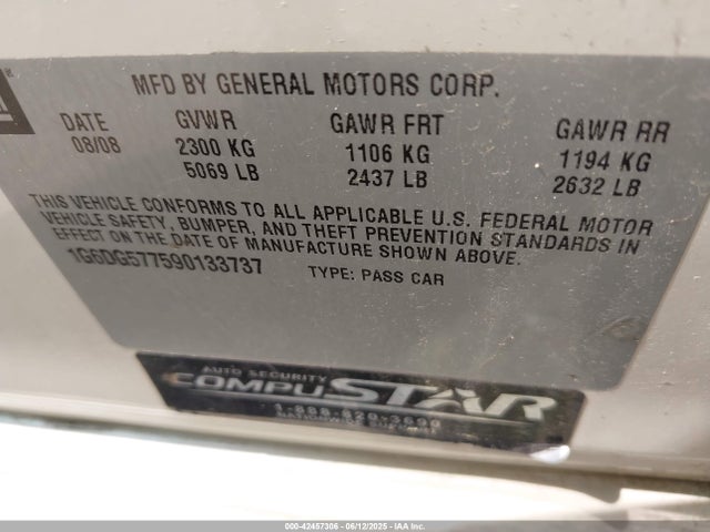 2009 CADILLAC CTS 1G6DG577590133737 Photo 8