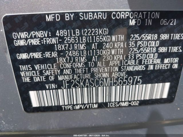 2021 SUBARU FORESTER JF2SKASC6MH565975 Photo 8