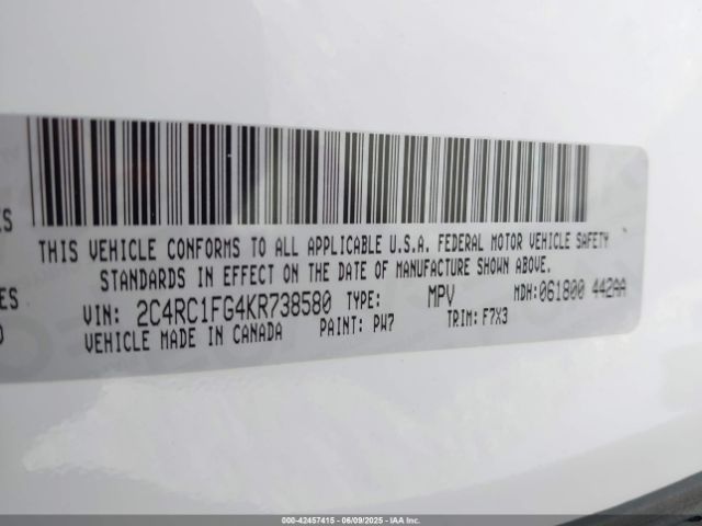 2019 CHRYSLER PACIFICA 2C4RC1FG4KR738580 Photo 8