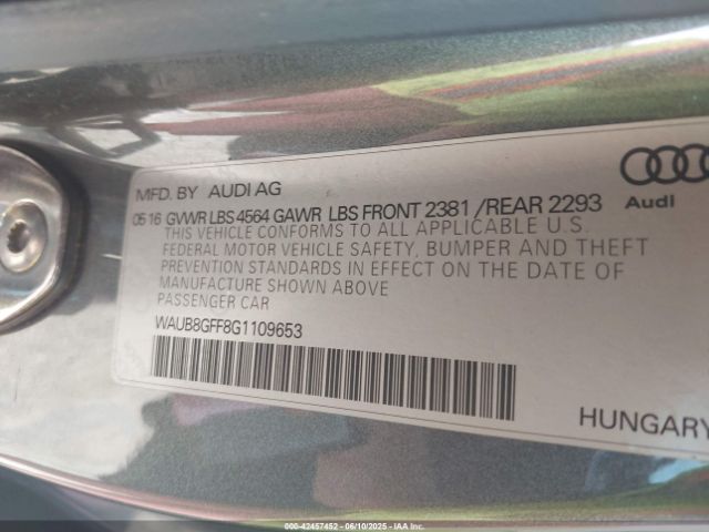 WAUB8GFF8G1109653 Audi A3 2.0t Premium
