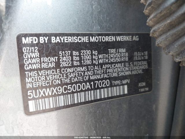 2013 BMW X3 5UXWX9C50D0A17020 Photo 8
