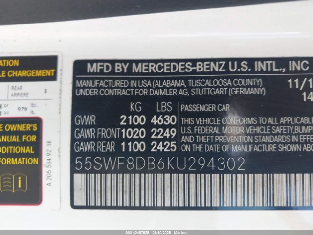 2019 MERCEDES-BENZ C 300 55SWF8DB6KU294302 Photo 8