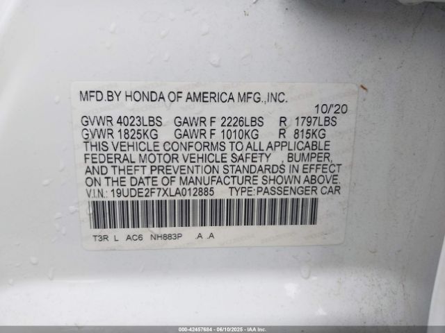 2020 ACURA ILX 19UDE2F7XLA012885 Photo 8