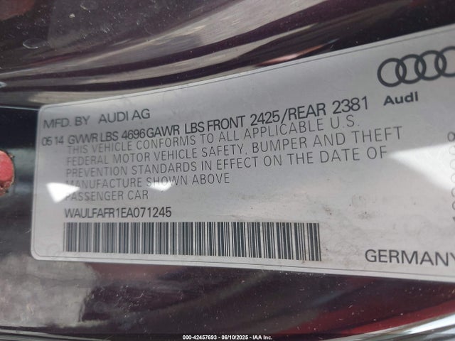 2014 AUDI A5 WAULFAFR1EA071245 Photo 8