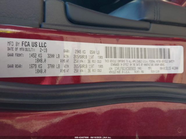 1C4RJFBG1KC665833 Jeep 2019