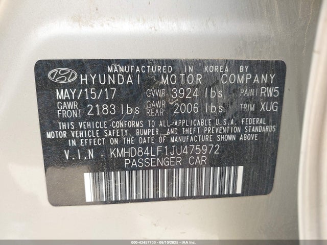 KMHD84LF1JU475972 Hyundai mpi nu