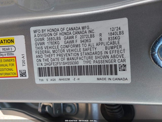 2HGFE2F51SH559390 Honda k20c9