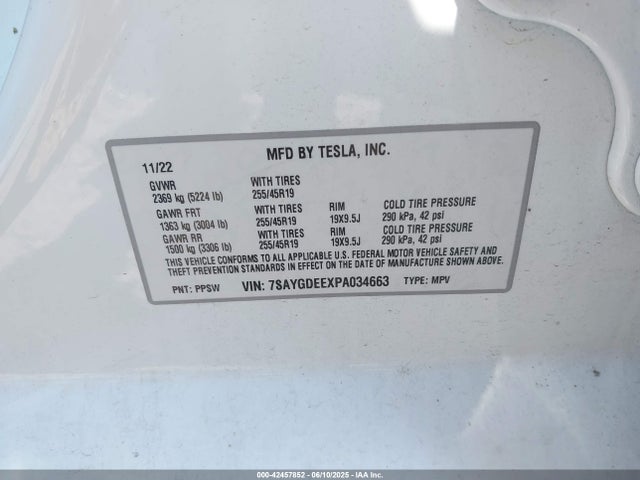 2023 TESLA MODEL Y 7SAYGDEEXPA034663 Photo 8