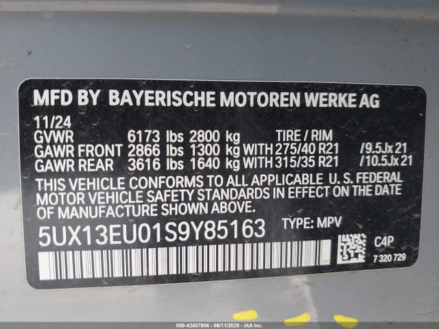 5UX13EU01S9Y85163 BMW X5