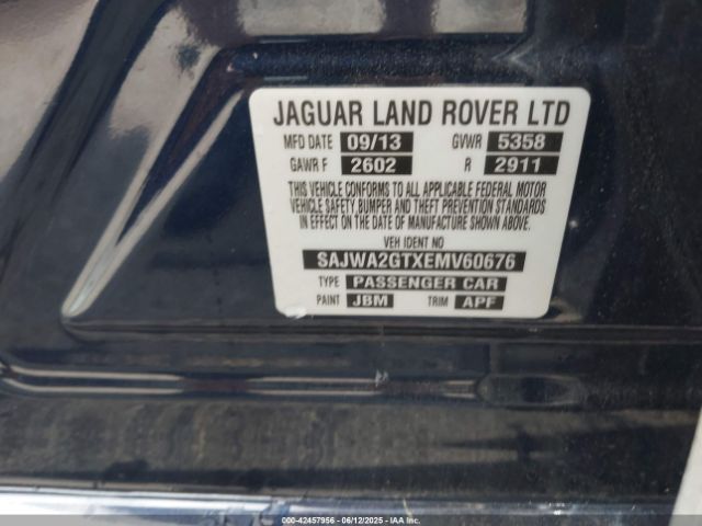 2014 JAGUAR XJ SAJWA2GTXEMV60676 Photo 8