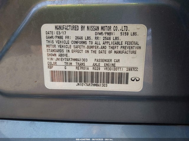 JN1EV7AR7HM841303 Infiniti Q50 3.0t Signature Edition