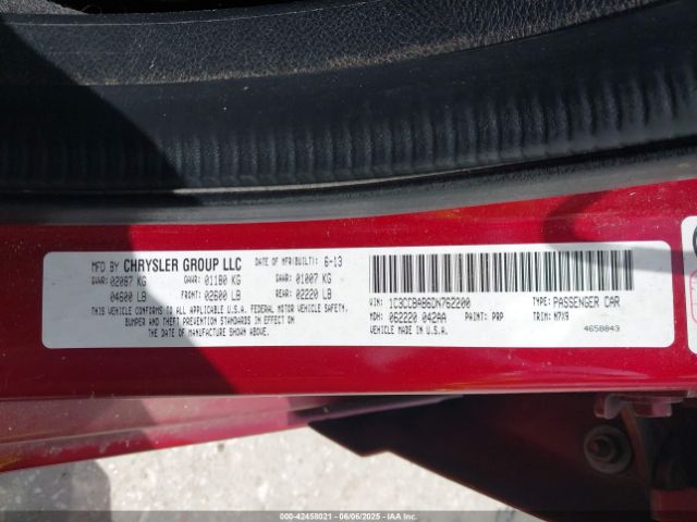 2013 CHRYSLER 200 1C3CCBAB6DN762200 Photo 8