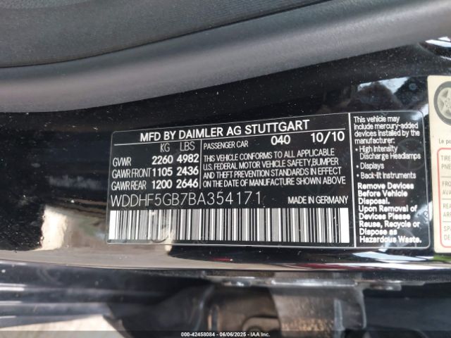 2011 MERCEDES-BENZ E 350 WDDHF5GB7BA354171 Photo 8