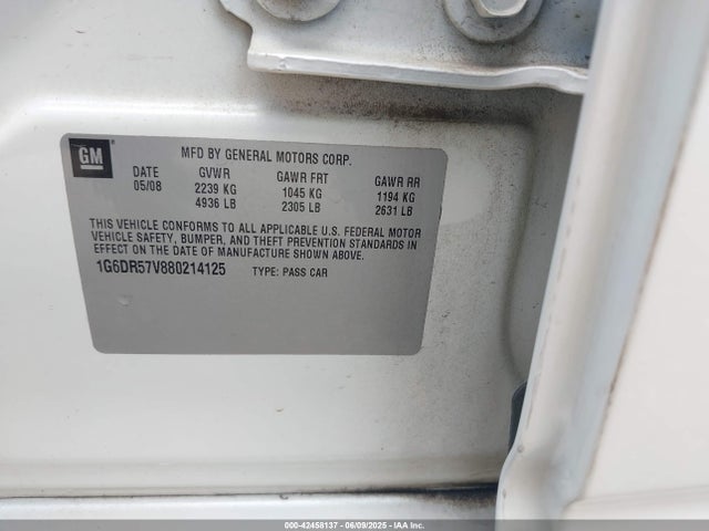 2008 CADILLAC CTS 1G6DR57V880214125 Photo 8