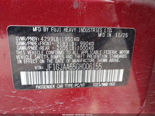 2016 SUBARU IMPREZA JF1GJAA65GH006155 Photo 8