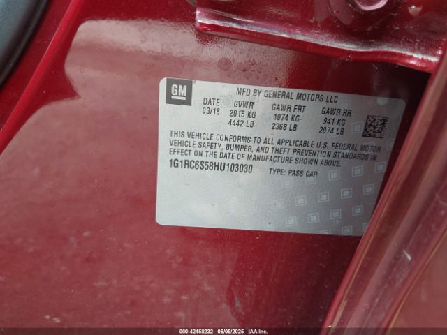 2017 CHEVROLET VOLT 1G1RC6S58HU103030 Photo 8