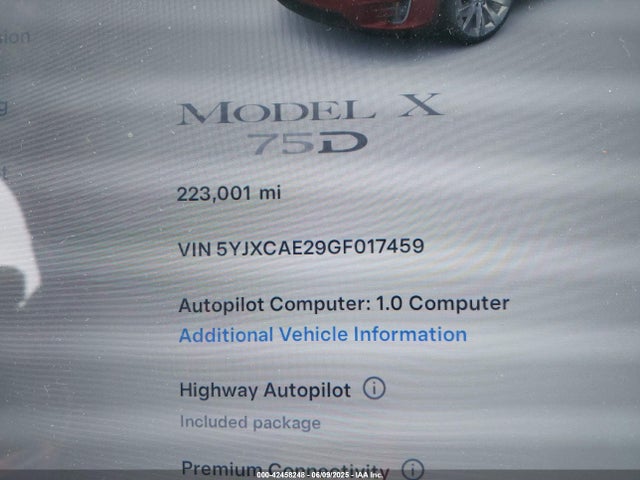 2016 TESLA MODEL X 5YJXCAE29GF017459 Photo 6
