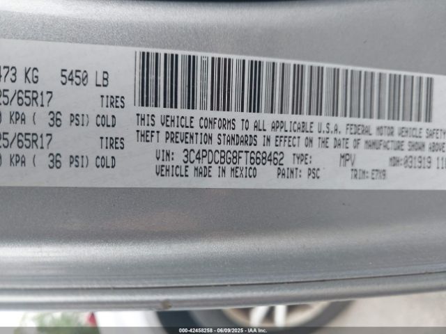 3C4PDCBG8FT668462 Dodge Journey Sxt