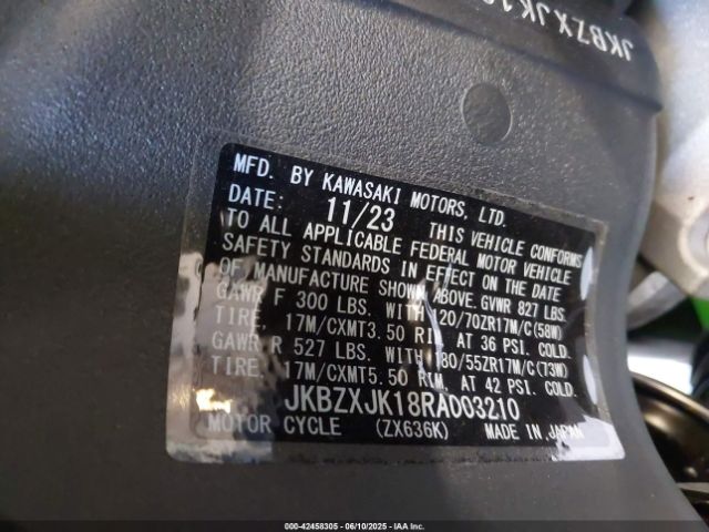 2024 KAWASAKI ZX636 JKBZXJK18RA003210 Photo 9