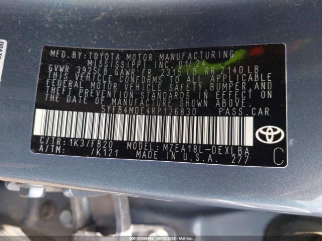 2024 TOYOTA COROLLA 5YFB4MDE4RP126830 Photo 8