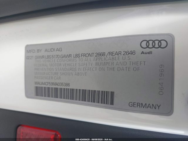 2021 AUDI S5 SPORTBACK WAUA4CF59MA035386 Photo 8
