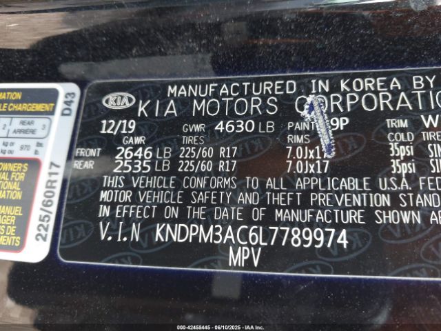 2020 KIA SPORTAGE KNDPM3AC6L7789974 Photo 8