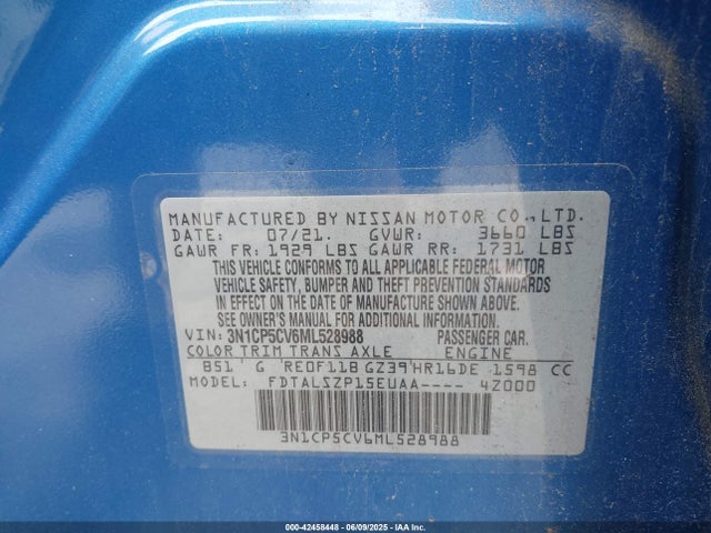 3N1CP5CV6ML528988 Nissan 2021