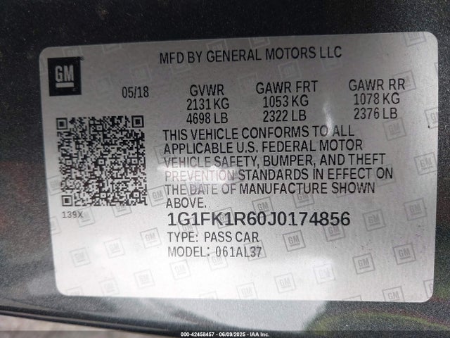 1G1FK1R60J0174856 Chevrolet lt4 - direct injection, sc, afm, variable valve timing, alum