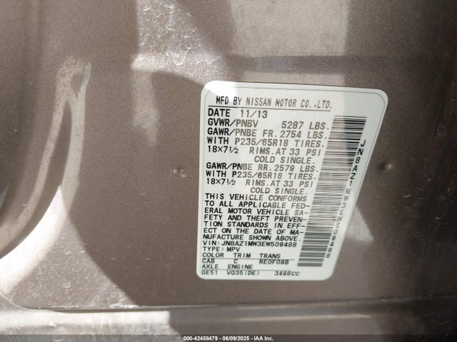JN8AZ1MW3EW509488 Nissan 2014