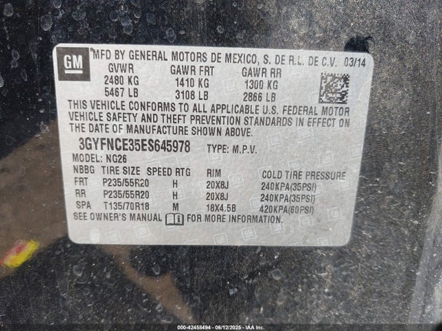 2014 CADILLAC SRX 3GYFNCE35ES645978 Photo 8