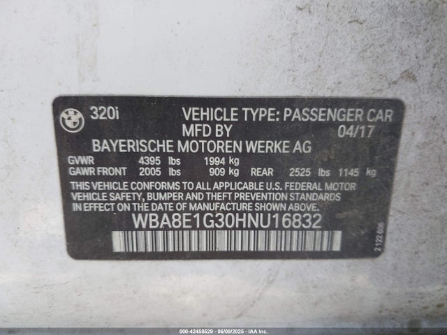 WBA8E1G30HNU16832 BMW 2017