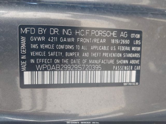 2009 PORSCHE 911 WP0AB29929S720395 Photo 8