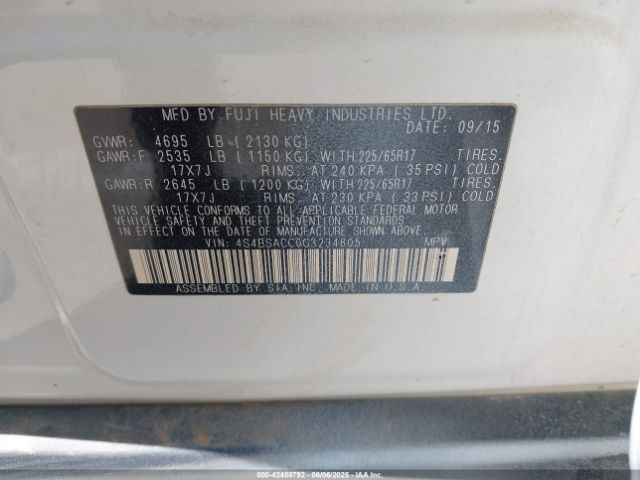 4S4BSACC0G3234805 Subaru Outback 2.5i Premium