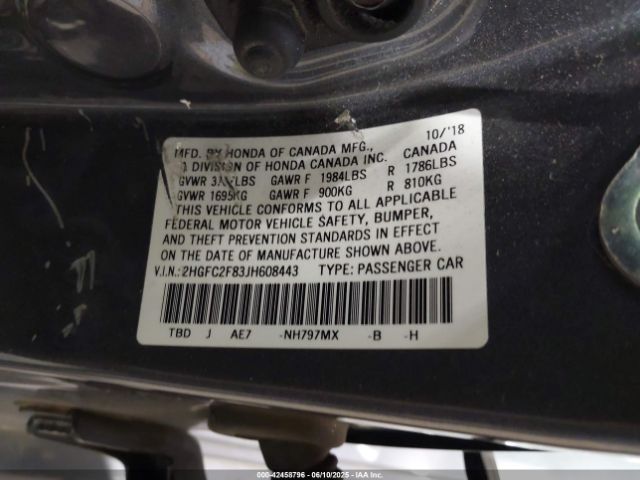 2HGFC2F83JH608443 Honda k20c2